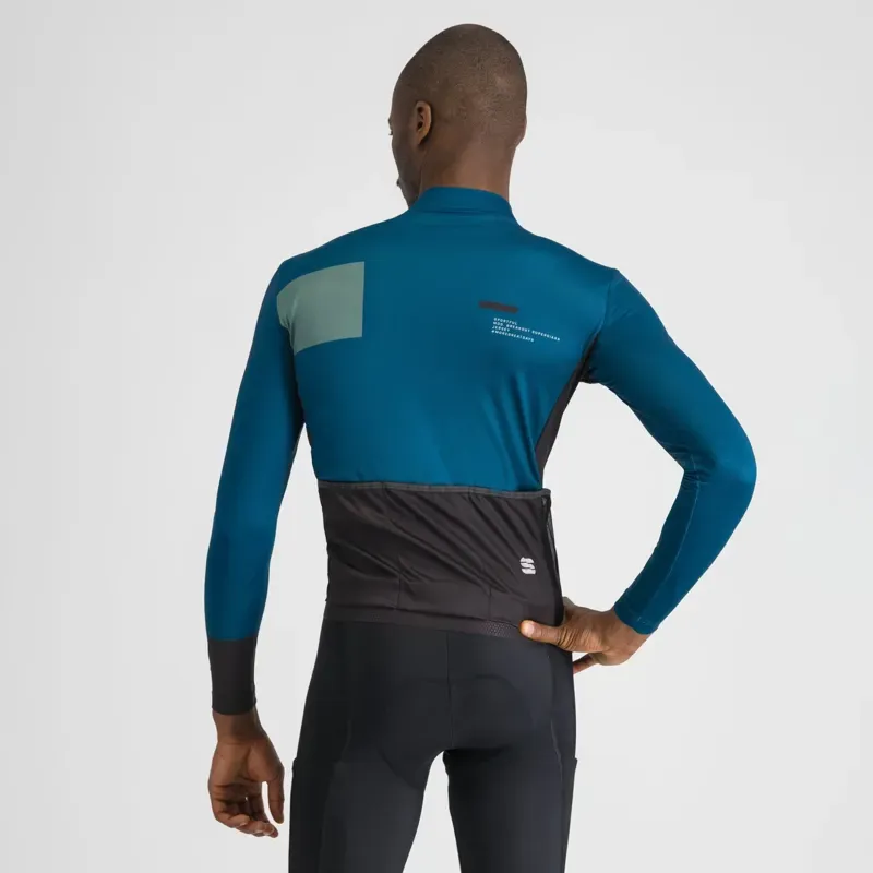 Sportful Breakout Supergiara Thermal Men's Jersey In Teal Blue/Shrub Green/Black-1