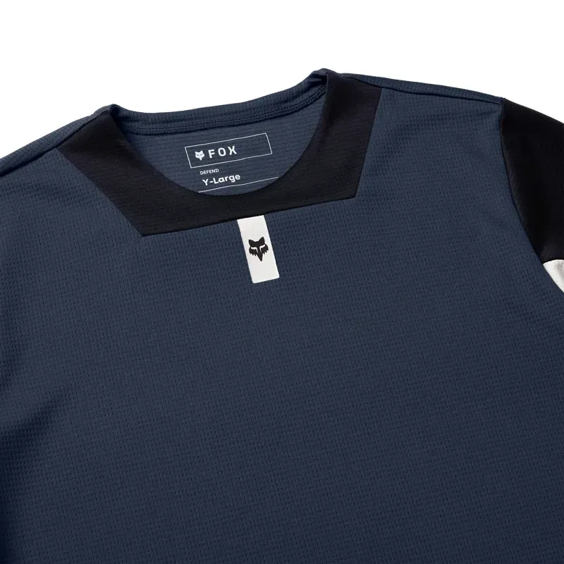Fox Youth Defend Long Sleeve Jersey in Galaxy Blue-2