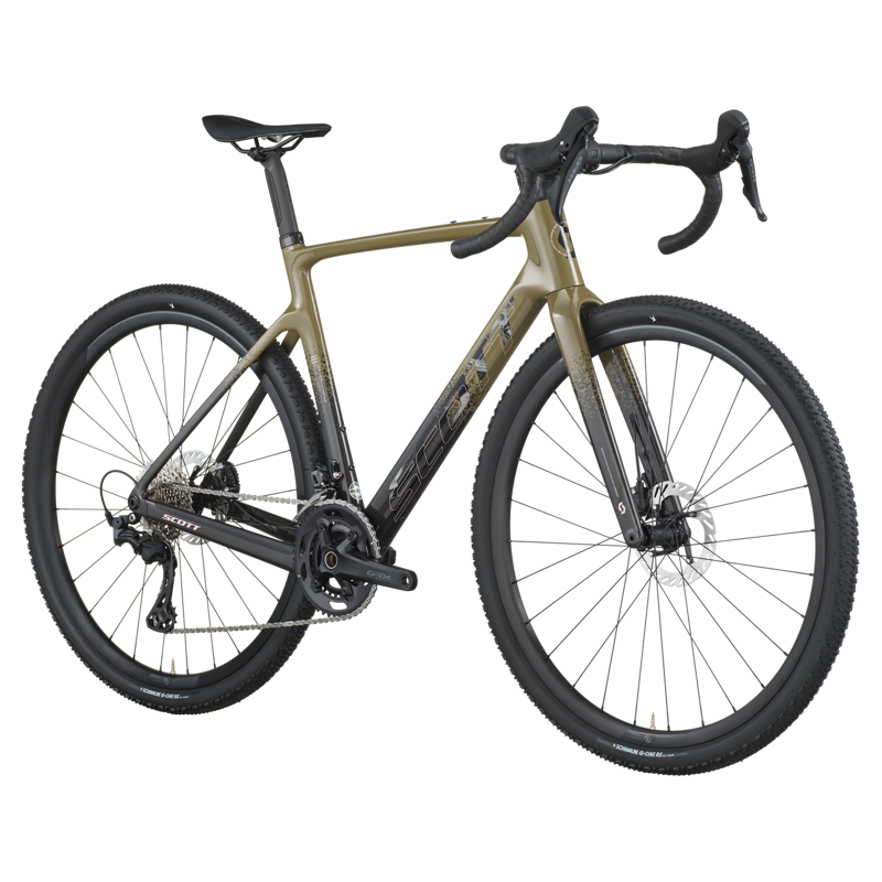 Scott Addict Gravel 40 Gravel Bike in Kaki Green and Carbon Black-1