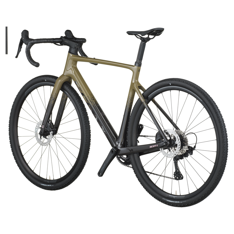 Scott Addict Gravel 40 Gravel Bike in Kaki Green and Carbon Black-2