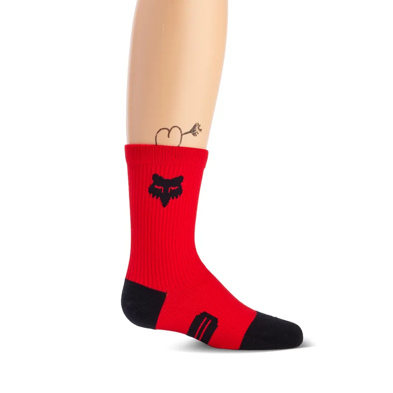 Fox Youth 6 Ranger Crew Sock in Fluorescent Red