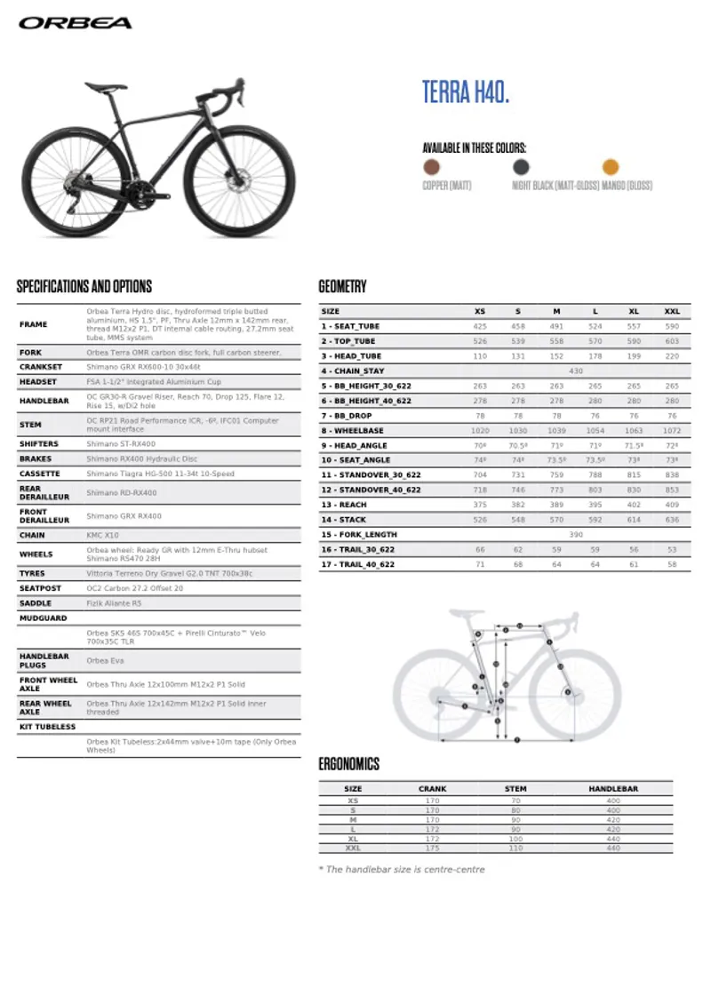 Orbea terra size 2025 guide
