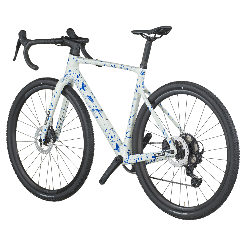 Scott Addict 30 Gravel Bike in White and Splatter Blue-1