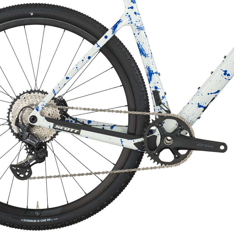 Scott Addict 30 Gravel Bike in White and Splatter Blue-3