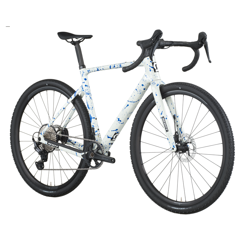 Scott Addict 30 Gravel Bike in White and Splatter Blue-4