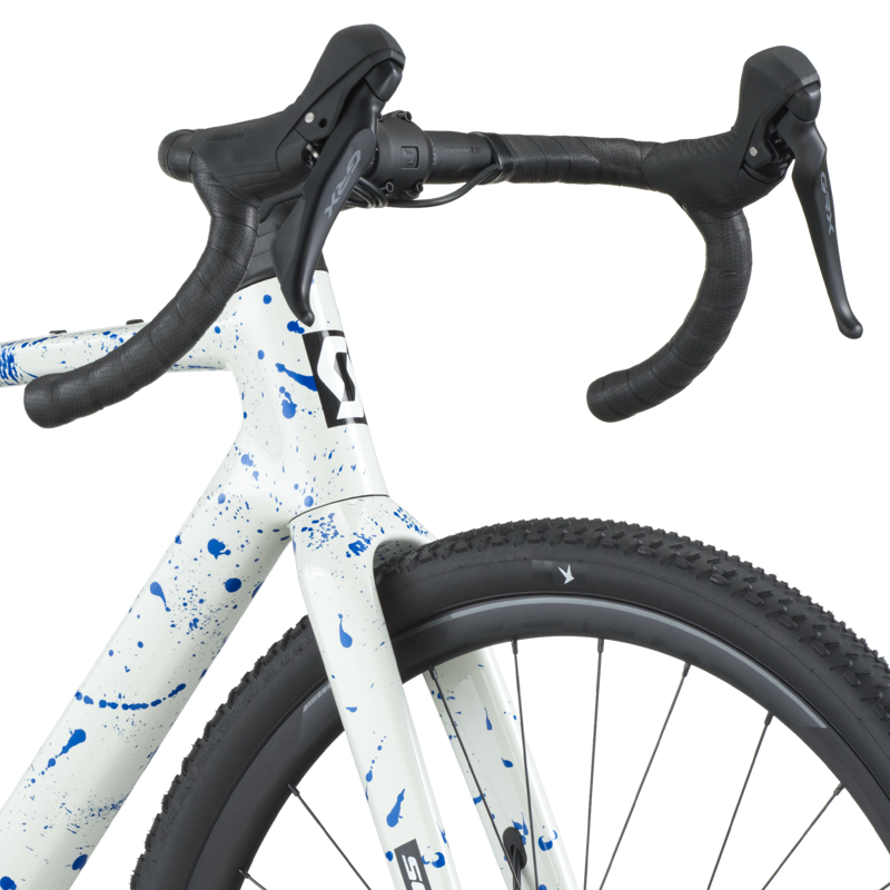 Scott Addict 30 Gravel Bike in White and Splatter Blue-7