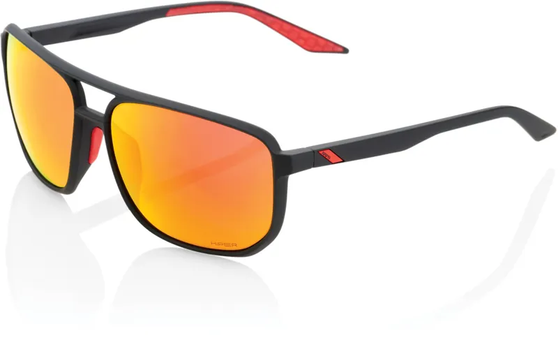 100Percent Konnor HiPER Red Mirror Lens Sunglasses - Black