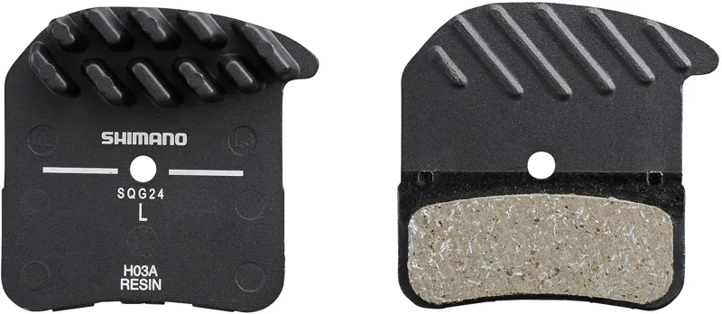 Shimano H03A disc brake pads -  alloy backed with cooling fins resin