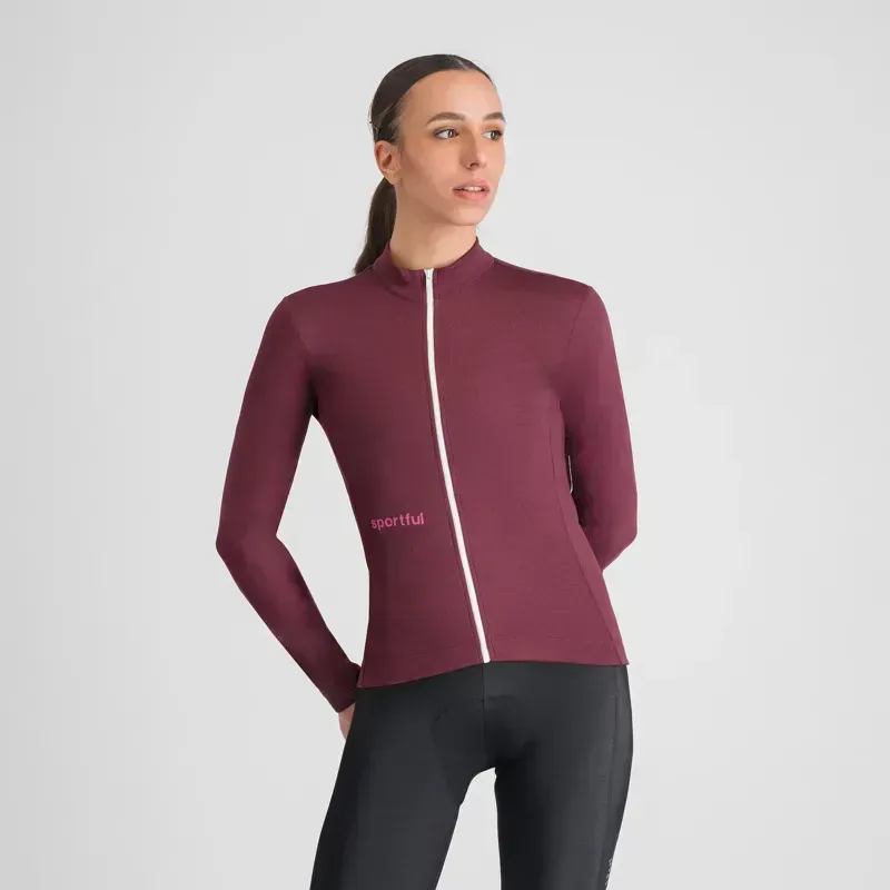 Sportful Classic Women's Thermal Jersey in Deep Bordeaux