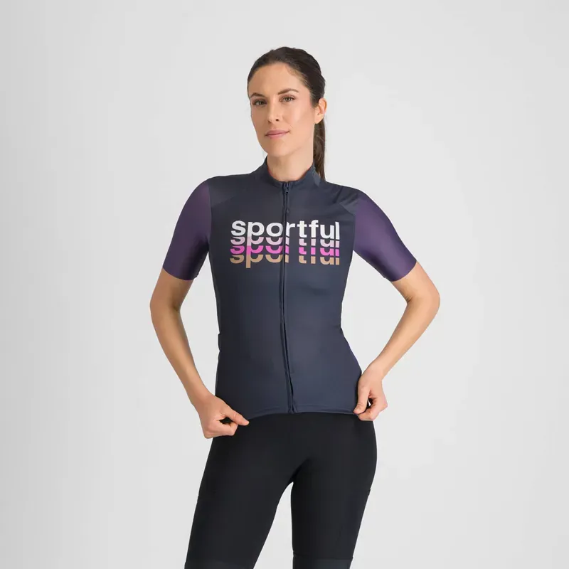 Sportful Supergiara Logo 2 Women's Jersey in Galaxy Blue